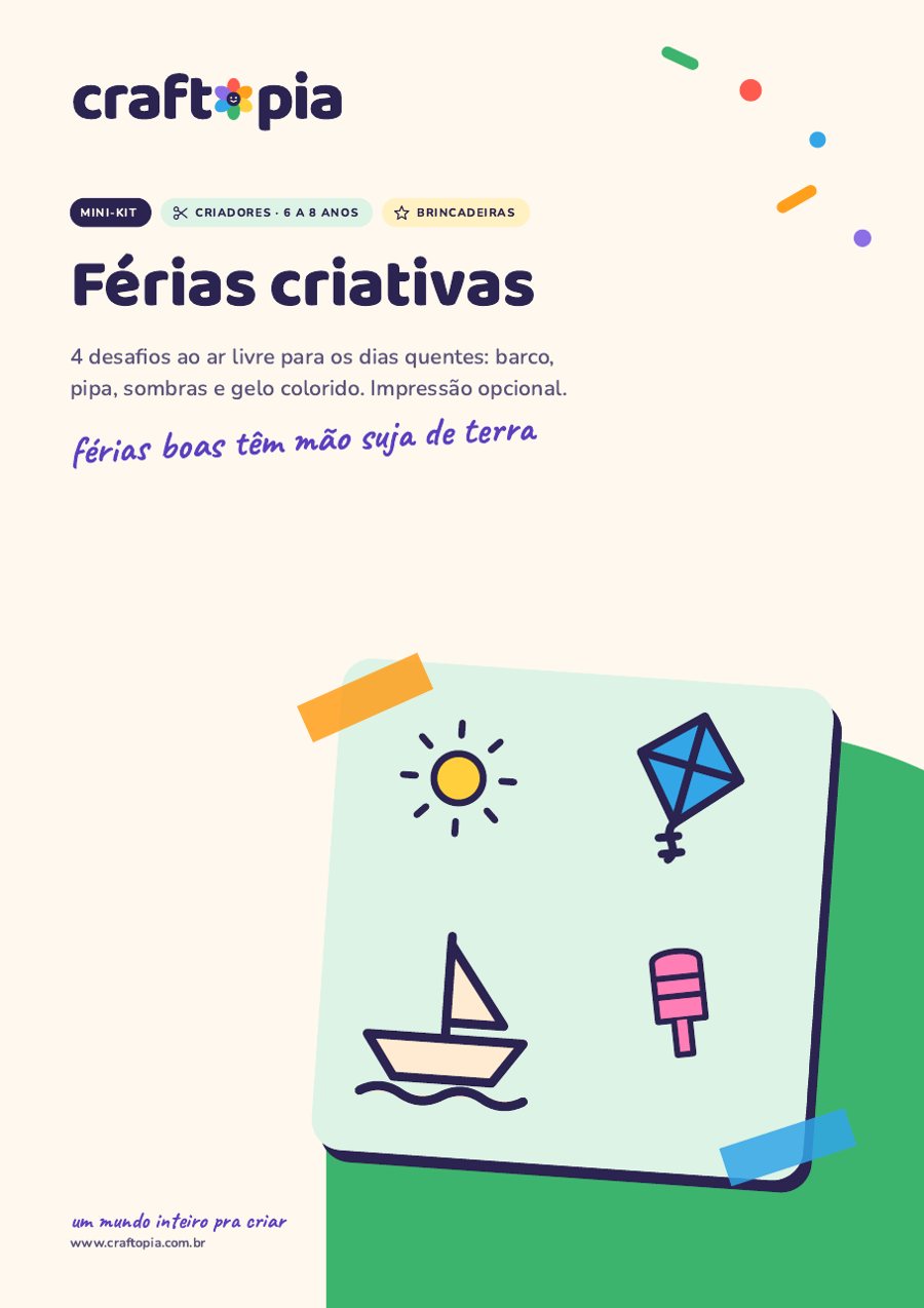 Página 1 de amostra de Férias criativas para criadores